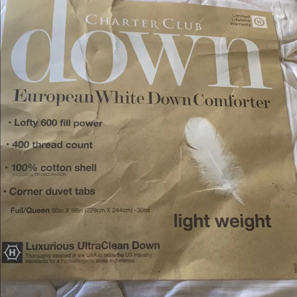 Charter Club  light Weight down comforter